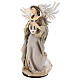 Angel statue 38 cm with lyre burgundy green gauze beige lace s3