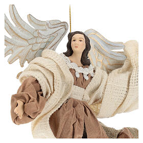 Flying angel looking to his left, resin figurine
