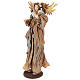 Shabby Chic style resin angel 45 cm with mandolin and bronze coloured fabric dress s3