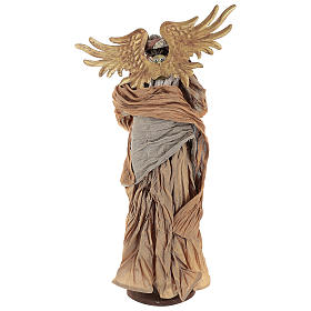 Anjo 45 cm com bandolim em tecido cor de bronze s5