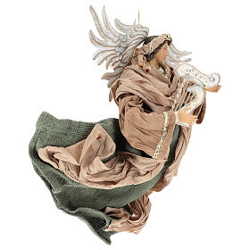 Anjo em vôo 35 cm em terracota detalhes em tecido s4