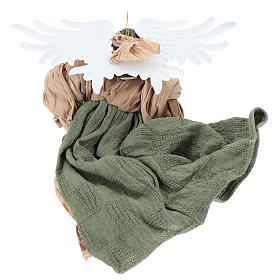 Anjo em vôo 35 cm em terracota detalhes em tecido s5