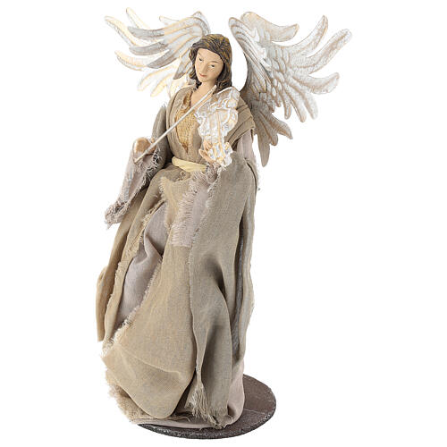 Angel with violin 35 cm resin and tempera in Shabby Chic style 3