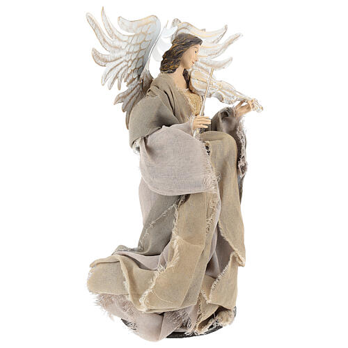 Angel with violin 35 cm resin and tempera in Shabby Chic style 4