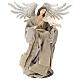 Angel statue 45 cm with violin in resin and beige clothing s1