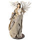 Angel statue 45 cm with violin in resin and beige clothing s3