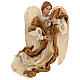 Resin angel with bronze-colored fabric with face facing right, Shabby Chic style. Assorted models s1
