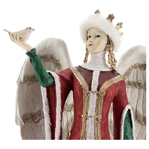 Angel with sparrow resin 40 cm 2