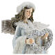 Resin angel with heart shaped wreath of flowers 14 in s2