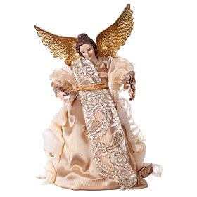 Engel aus goldfarbigem Stoff und Harz, 30 cm