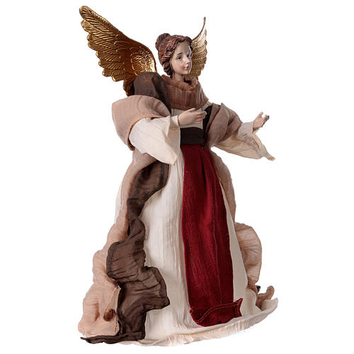 Angel in resin and burgundy fabric 28.5 cm 3