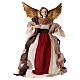 Angel in resin and burgundy fabric 28.5 cm s1