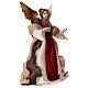 Angel in resin and burgundy fabric 28.5 cm s3