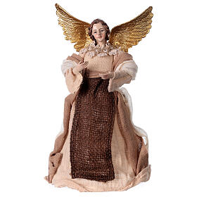 Resin angel with cream colored fabric 30 cm