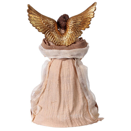 Resin angel with cream colored fabric 30 cm 4