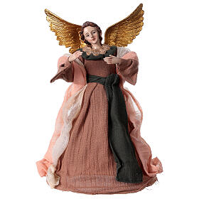 Resin angel with pink and beige clothes 30 cm