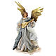 Angel of 45 cm, resin and fabric, blue and silver, Venetian style s4