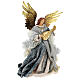 Angel of 45 cm, resin and fabric, blue and silver, Venetian style s5