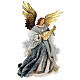 Angel tree topper 45 cm silver blue resin Venetian style s5