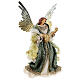 Angel with mandolin 45 cm resin and fabric, green and gold, Venitian style s5