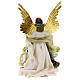 Angel tree topper with mandolin 45 cm green gold fabric Venetian style s6