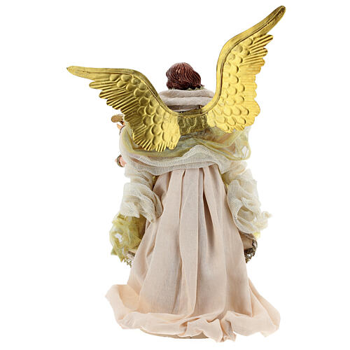 Angel with harp 45 cm, resin and fabric, Venitian style 6