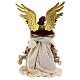 Angel with flute 45 cm, resin and fabric, red and gold, Venitian style s6