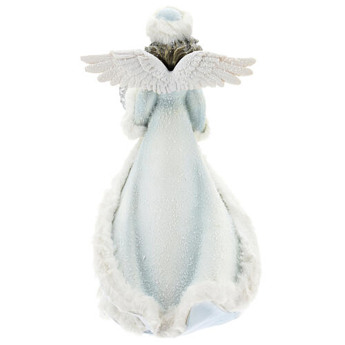 White angel with wreath h 37 cm 5