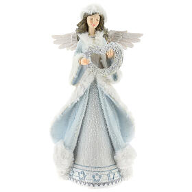 Angel with crown statue H 37 cm white