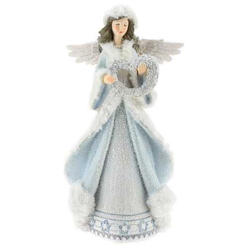 Angel with crown statue H 37 cm white 1