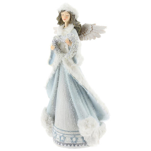 Angel with crown statue H 37 cm white 3
