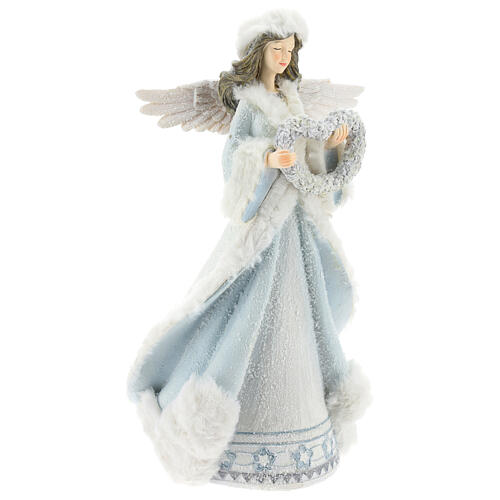 Angel with crown statue H 37 cm white 4