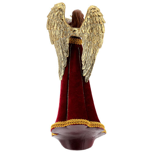 Christmas angel with violin and red clothes h 34 cm 5