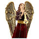 Christmas angel with trumpet, red and gold, h 33 cm s2