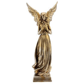 Stehender goldfarbiger Engel, 42 cm hoch