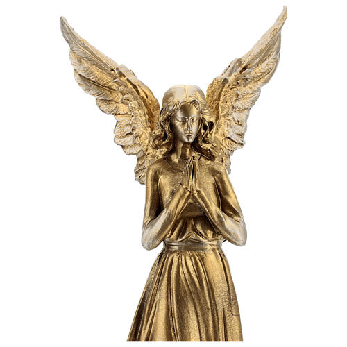 Stehender goldfarbiger Engel, 42 cm hoch 2