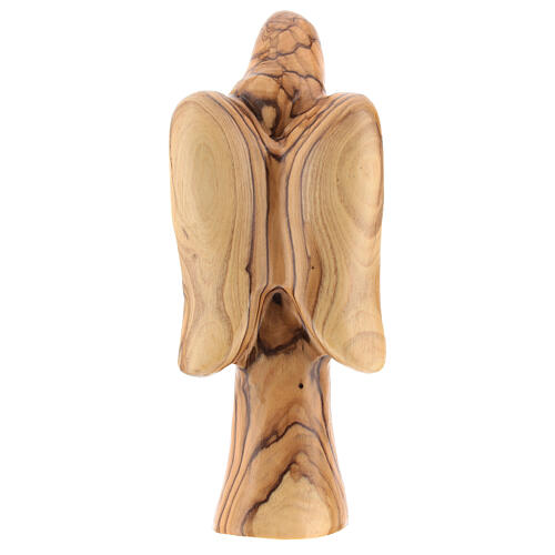 Estátua anjo com menino madeira de oliveira 18 cm 5