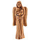 Angel statue holding baby in olive wood 18 cm s1
