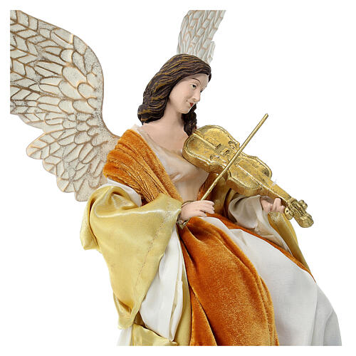 Anjo com violino resina estilo veneziano 37 cm 2