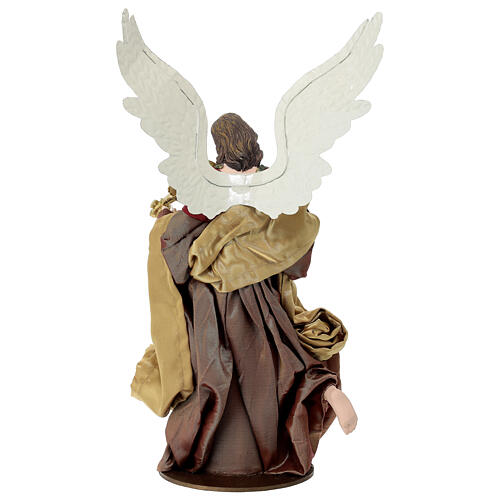 Ángel con violín estilo veneciano rojo oro 35 cm 5