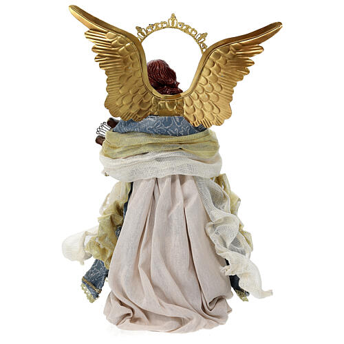 Angel with lyre in Venetian style, resin and fabric, 35 cm 5