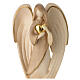 Angel with golden heart Flamingo, Val Gardena patinated wood s2