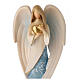 Painted wooden statue, Flamingo angel with golden heart, Val Gardena s2