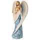 Painted wooden statue, Flamingo angel with golden heart, Val Gardena s3