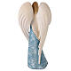 Painted wooden statue, Flamingo angel with golden heart, Val Gardena s5