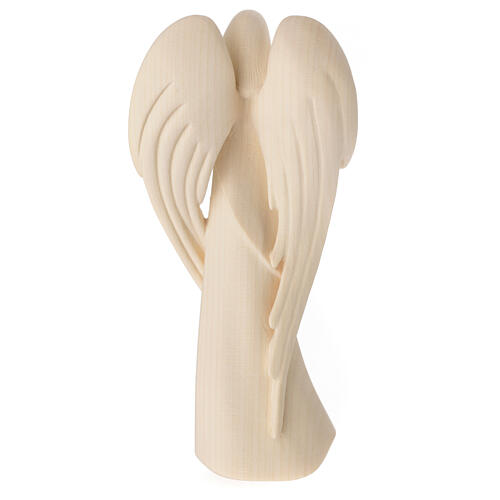 Angel "Flamingo" with golden heart, Val Gardena natural wood 5