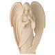 Angel "Flamingo" with golden heart, Val Gardena natural wood s2