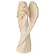 Angel "Flamingo" with golden heart, Val Gardena natural wood s3