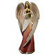 Angel "Flamingo" with red dress and golden heart, Val Gardena wood s1