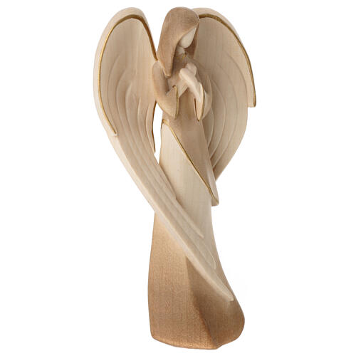 Praying angel "Flamingo", Val Gardena bicoloured patinated wood 4